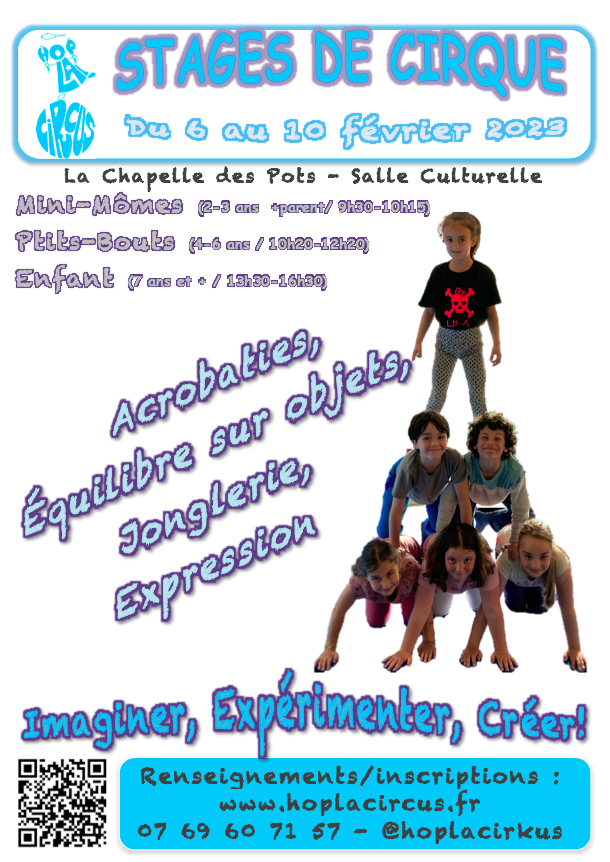 AFFICHE STAGES CIRQUE FEVRIER 2023