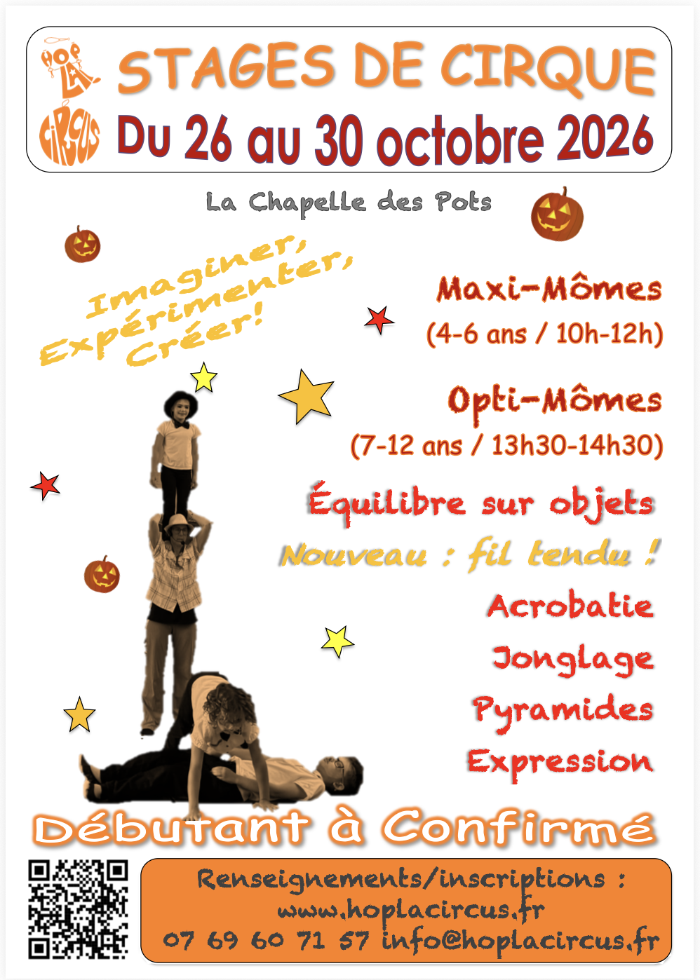 AFFICHE STAGES DE CIRQUE AUTOMNE2026